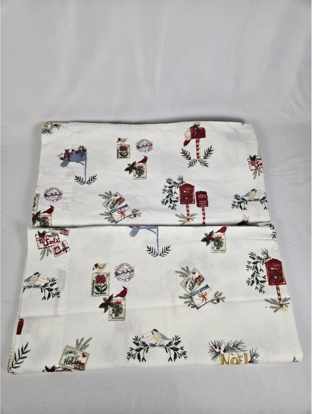 Garnet Hill Christmas Pillowcases King 21x40 Set Of 2